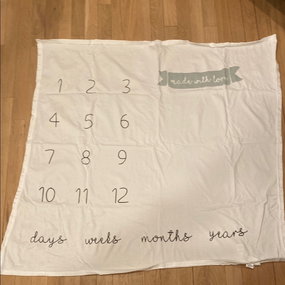White Baby Milestone Blanket